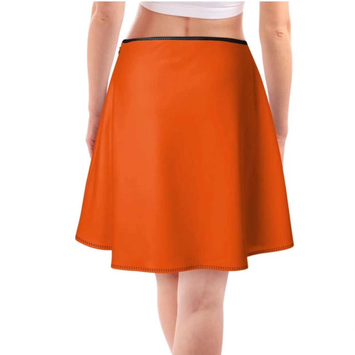 Jina Orange Skater Skirt - Mini or Knee Length