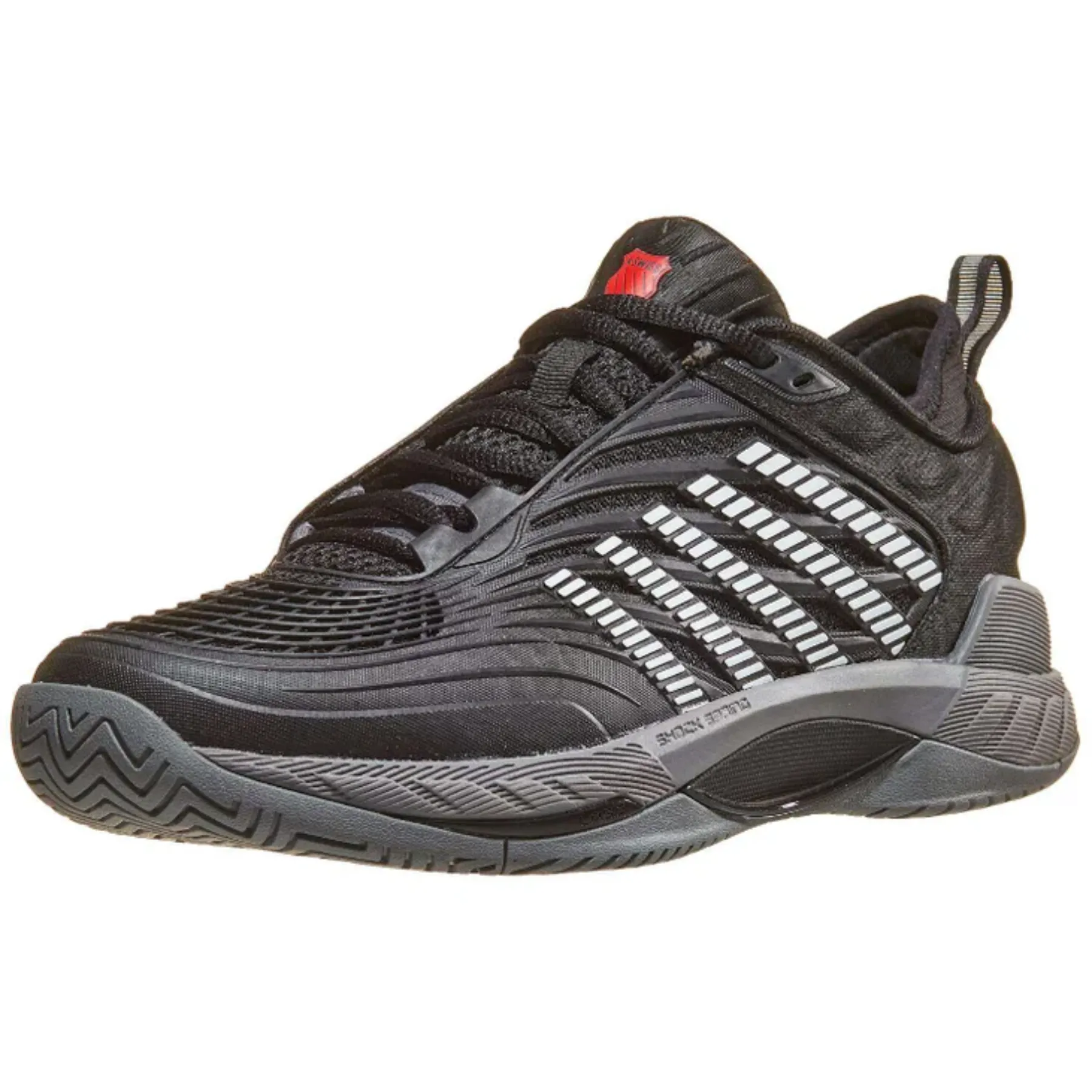 K Swiss Hypercourt Supreme 2 Men Tennis Shoes - Black/Steel Gray/Firey Red