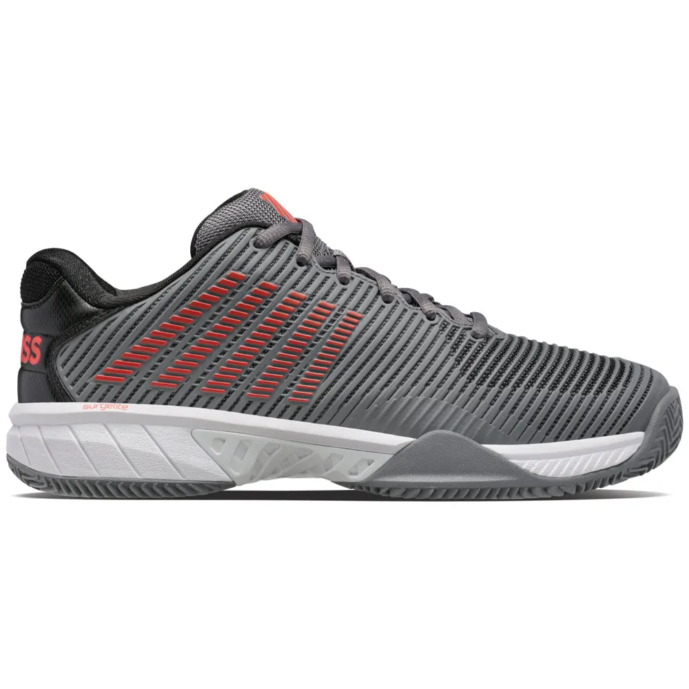 K-Swiss (Mens) Hypercourt Express 2 HB Tennis Shoes - Grey/Black/Orange