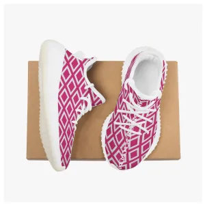 Kids Mesh Knit Sneaker - Pink Triangles