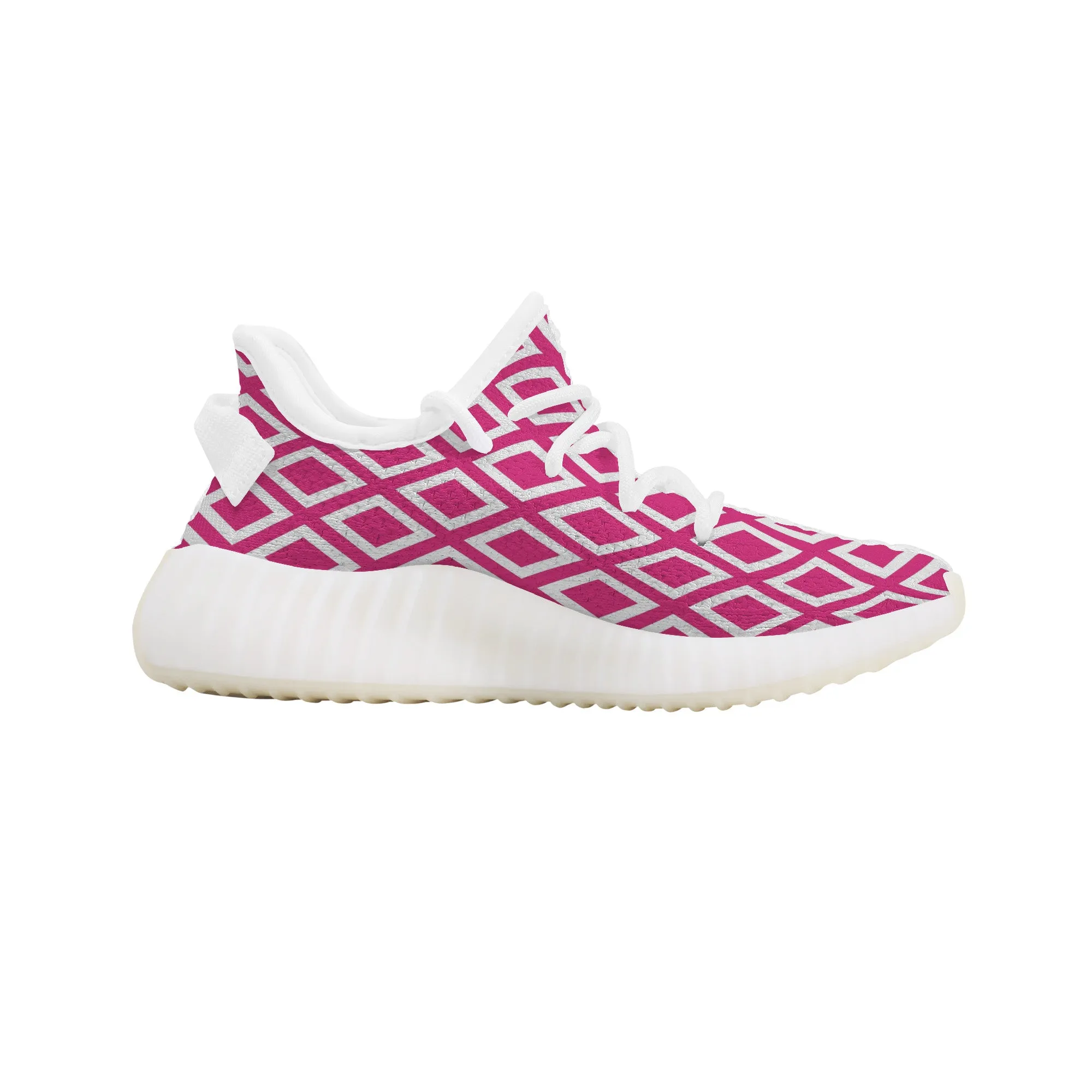 Kids Mesh Knit Sneaker - Pink Triangles