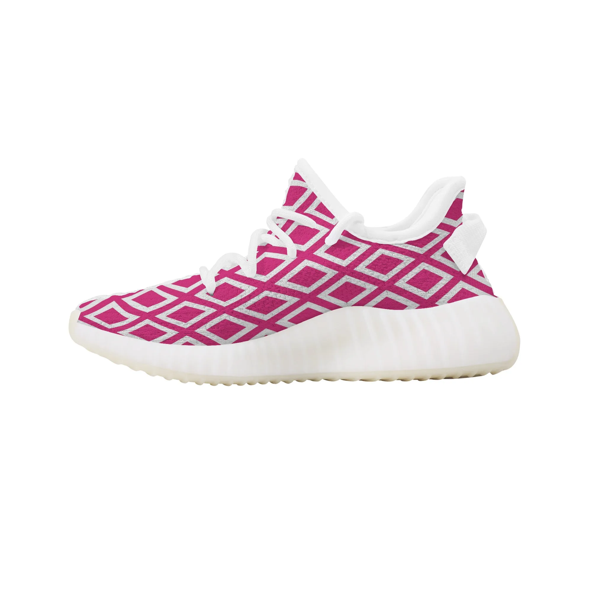 Kids Mesh Knit Sneaker - Pink Triangles