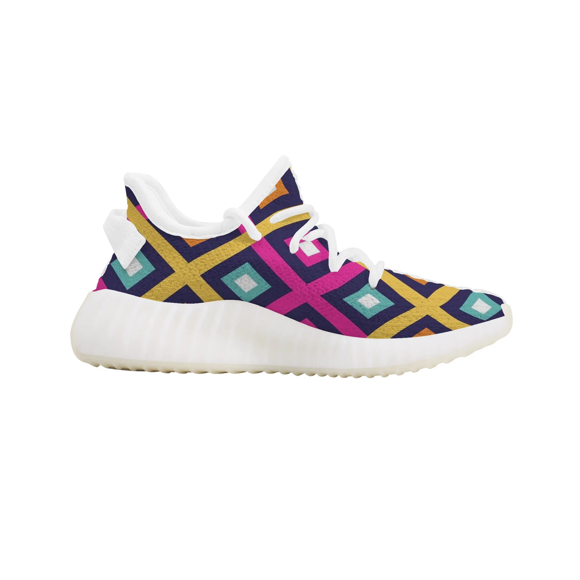 Kids Mesh Knit Sneaker - Pink/Yellow