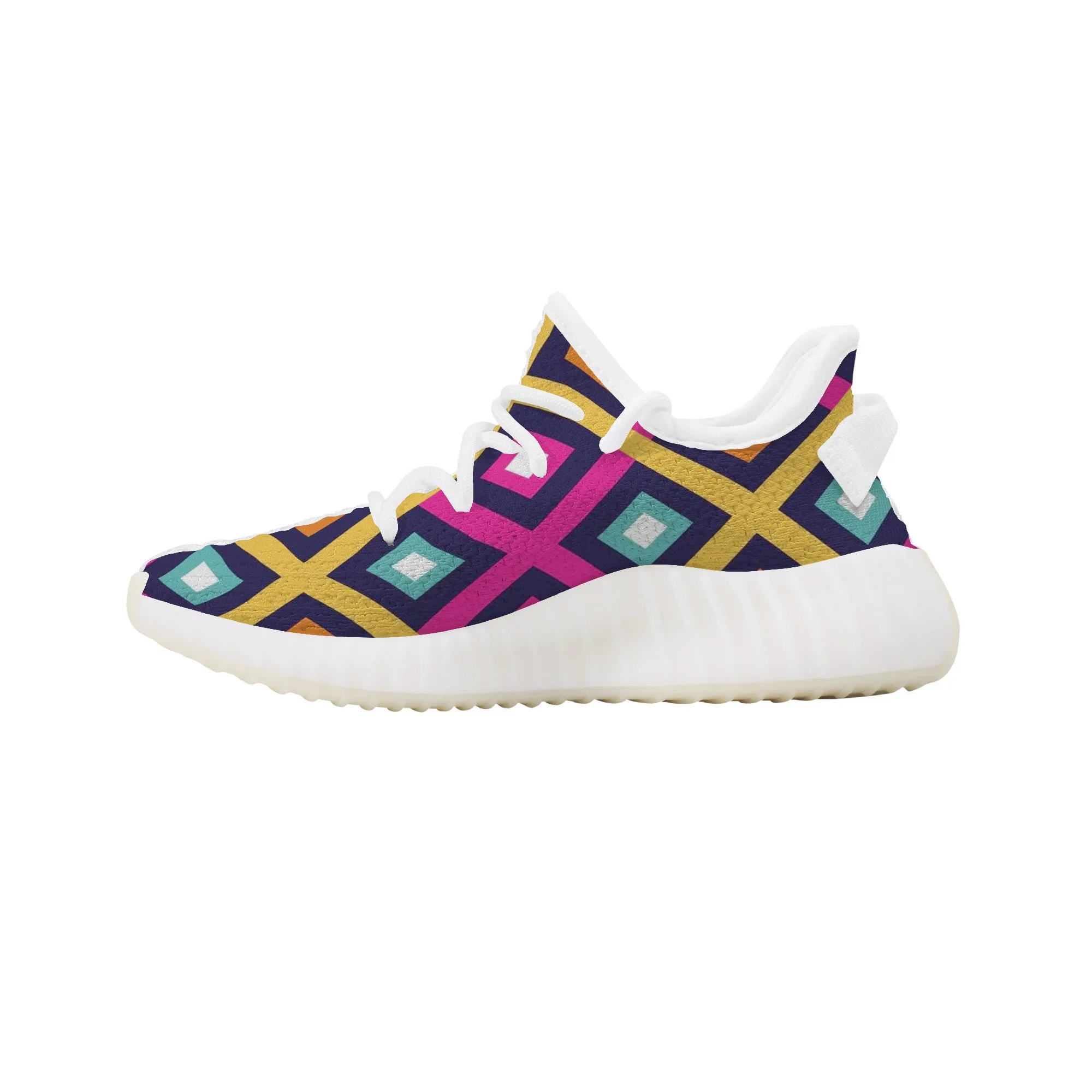 Kids Mesh Knit Sneaker - Pink/Yellow