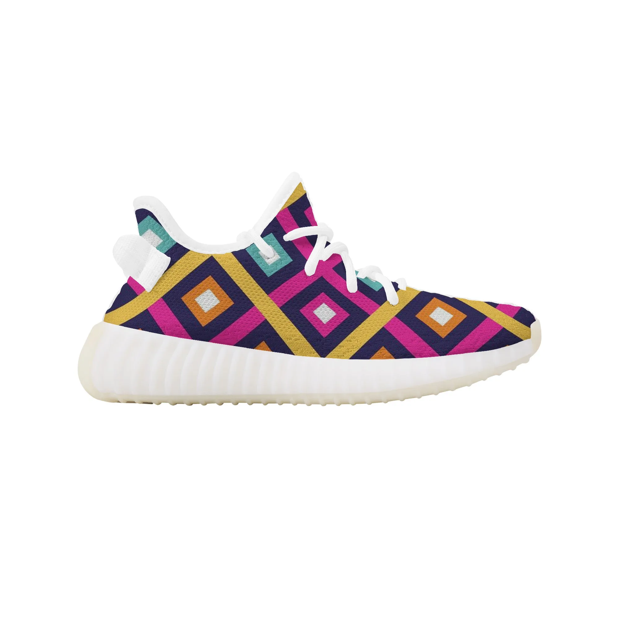 Kids Mesh Knit Sneaker - Pink/Yellow