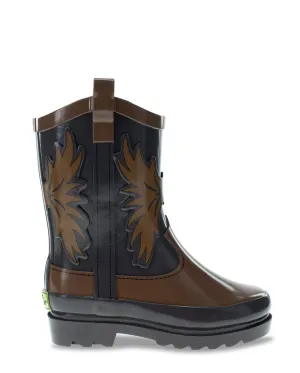 Kids Western Cowboy Rain Boot - Brown