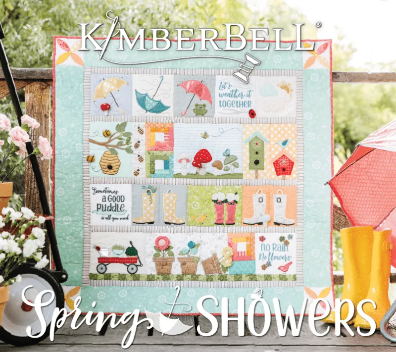 Kimberbell Spring Showers Quilt Machine Embroidery Pattern