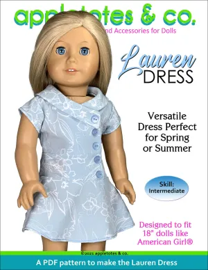 Lauren Dress 18 Inch Doll Sewing Pattern