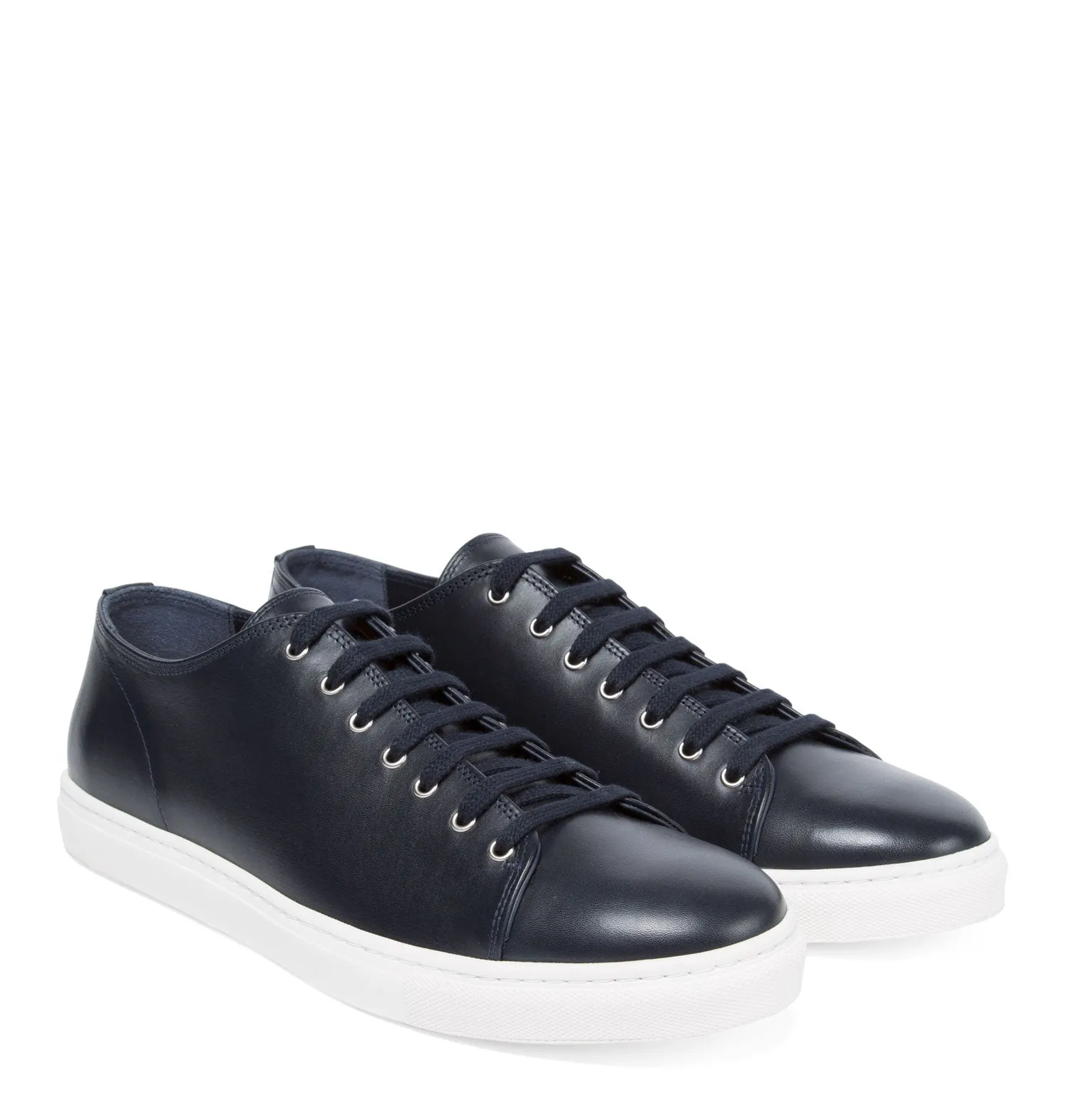 Leather Tennis Shoe in Navy