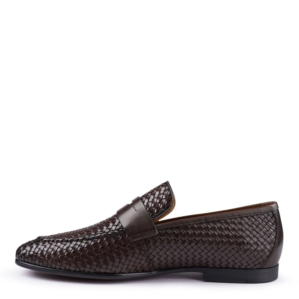 Lima Brown Woven Loafers