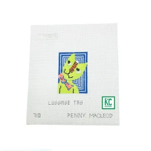 Lime Cat Luggage Tag Canvas