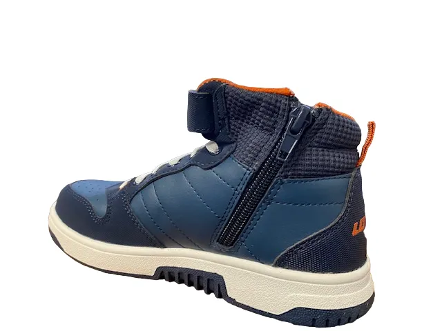 Lotto sneakers alta da ragazzo con laccio elastico e velcro Rocket AMF Mid CL S 218154 6Y3 ocean blue-dark blue