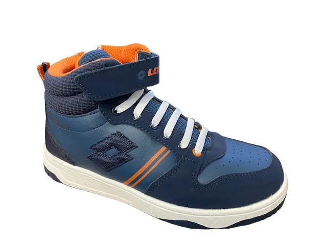 Lotto sneakers alta da ragazzo con laccio elastico e velcro Rocket AMF Mid CL S 218154 6Y3 ocean blue-dark blue