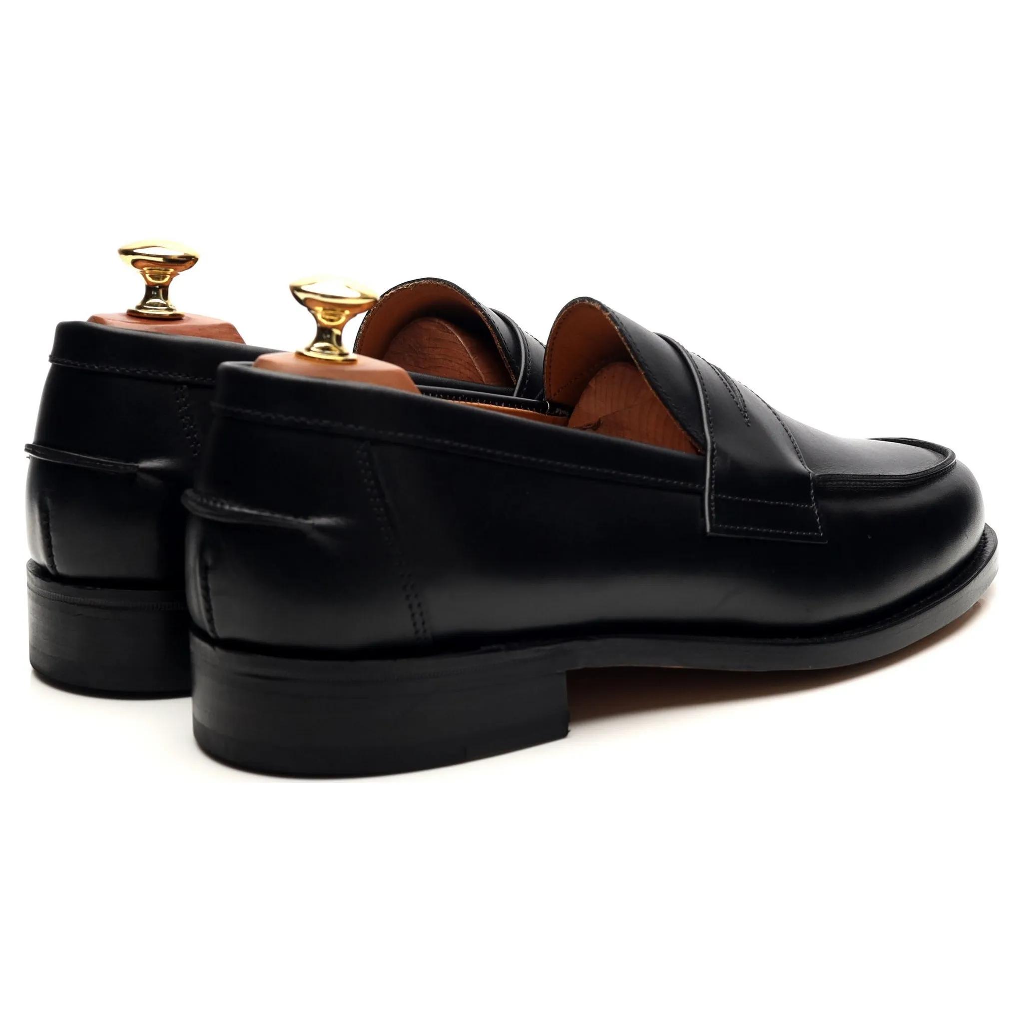 'Madrid' Black Leather Loafers UK 8.5