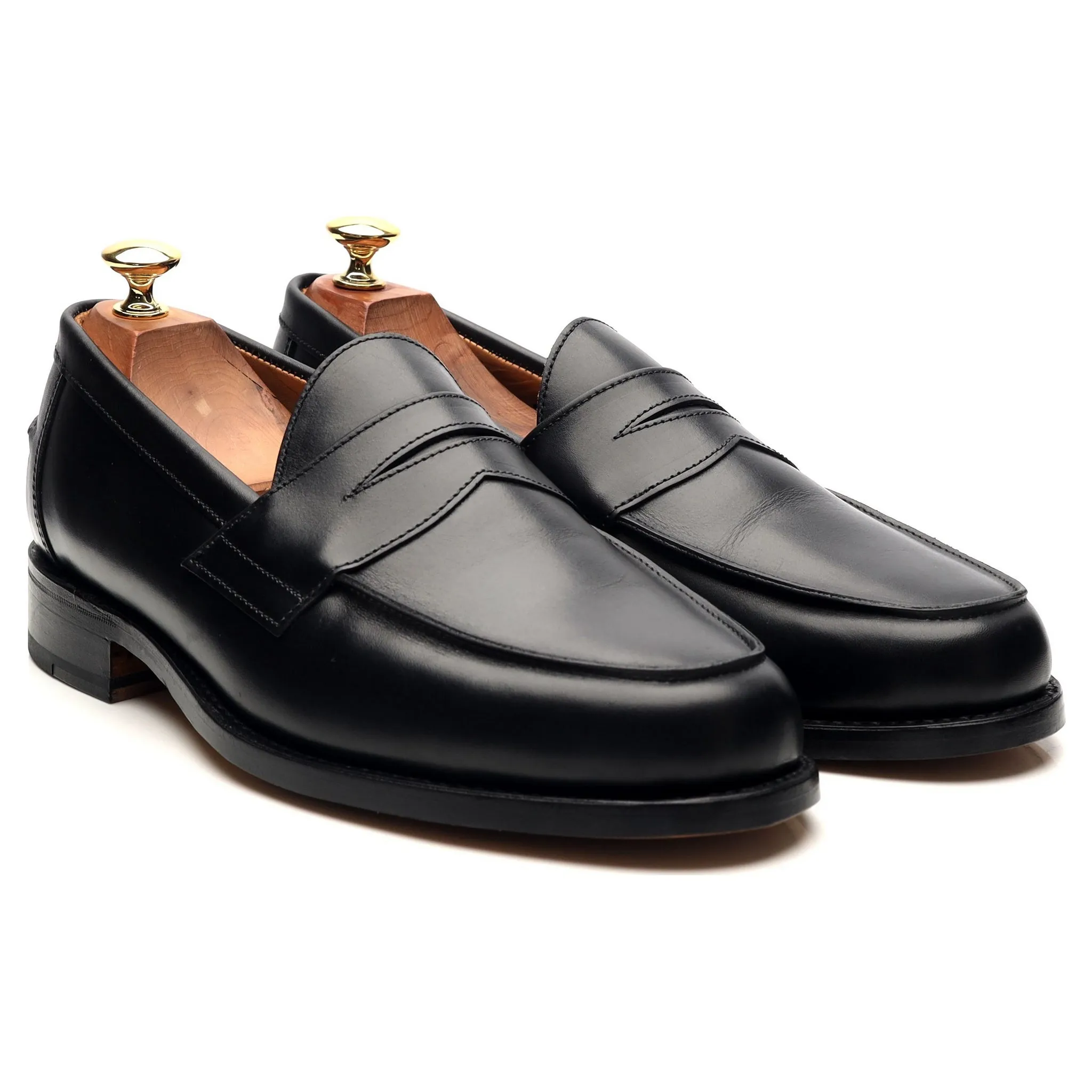 'Madrid' Black Leather Loafers UK 8.5