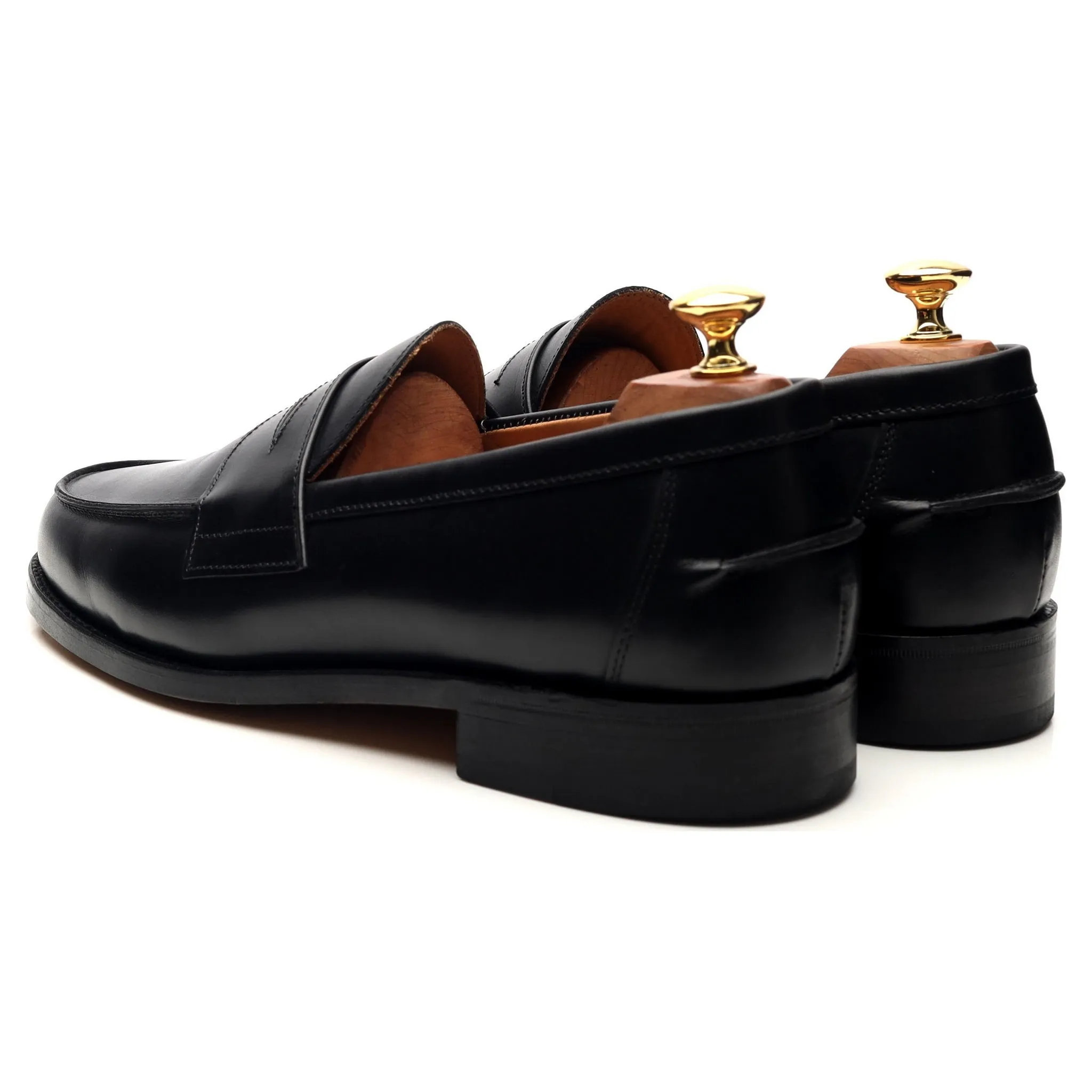 'Madrid' Black Leather Loafers UK 8.5