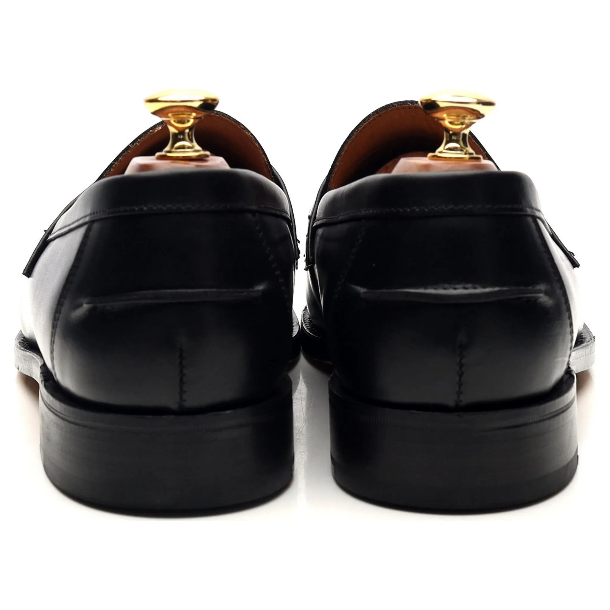 'Madrid' Black Leather Loafers UK 8.5