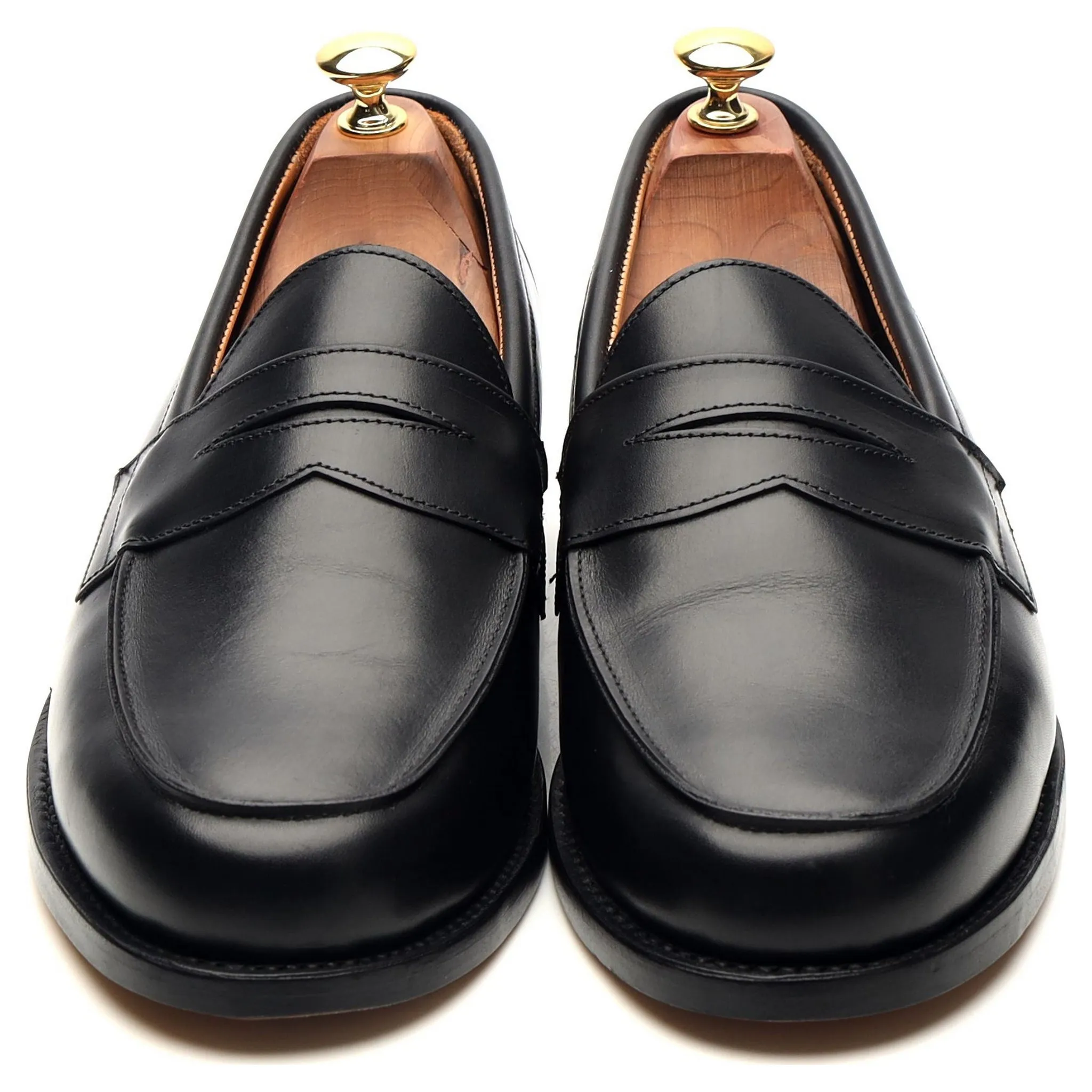 'Madrid' Black Leather Loafers UK 8.5