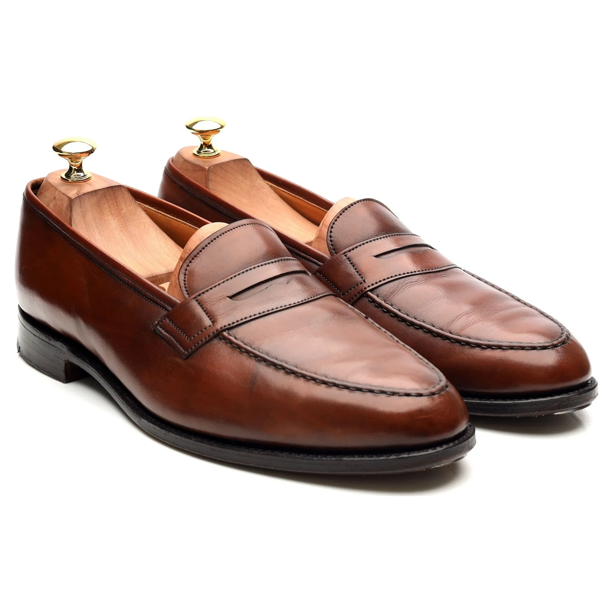 'Mayfair' Brown Leather Loafers UK 10 F