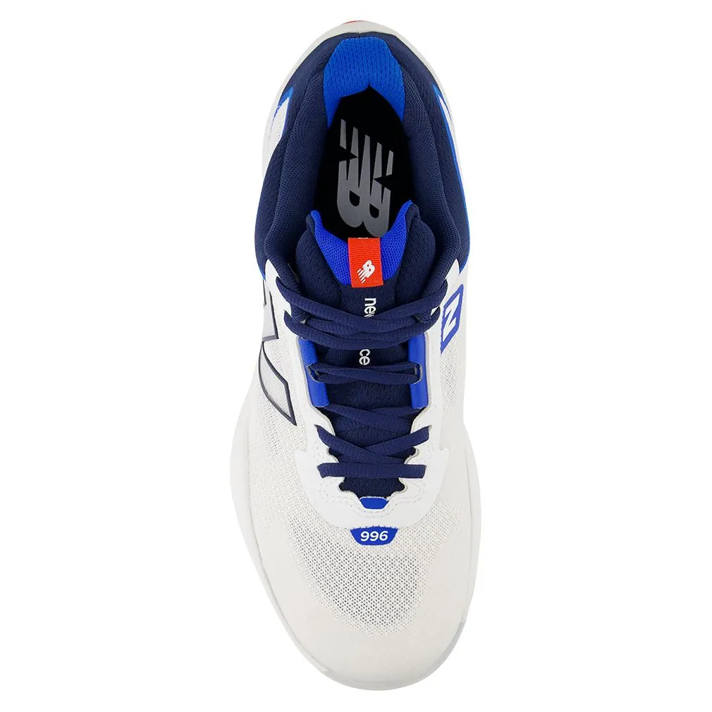 Men's FuelCell 996v6 2E Width Pickleball Shoes White and Team Navy