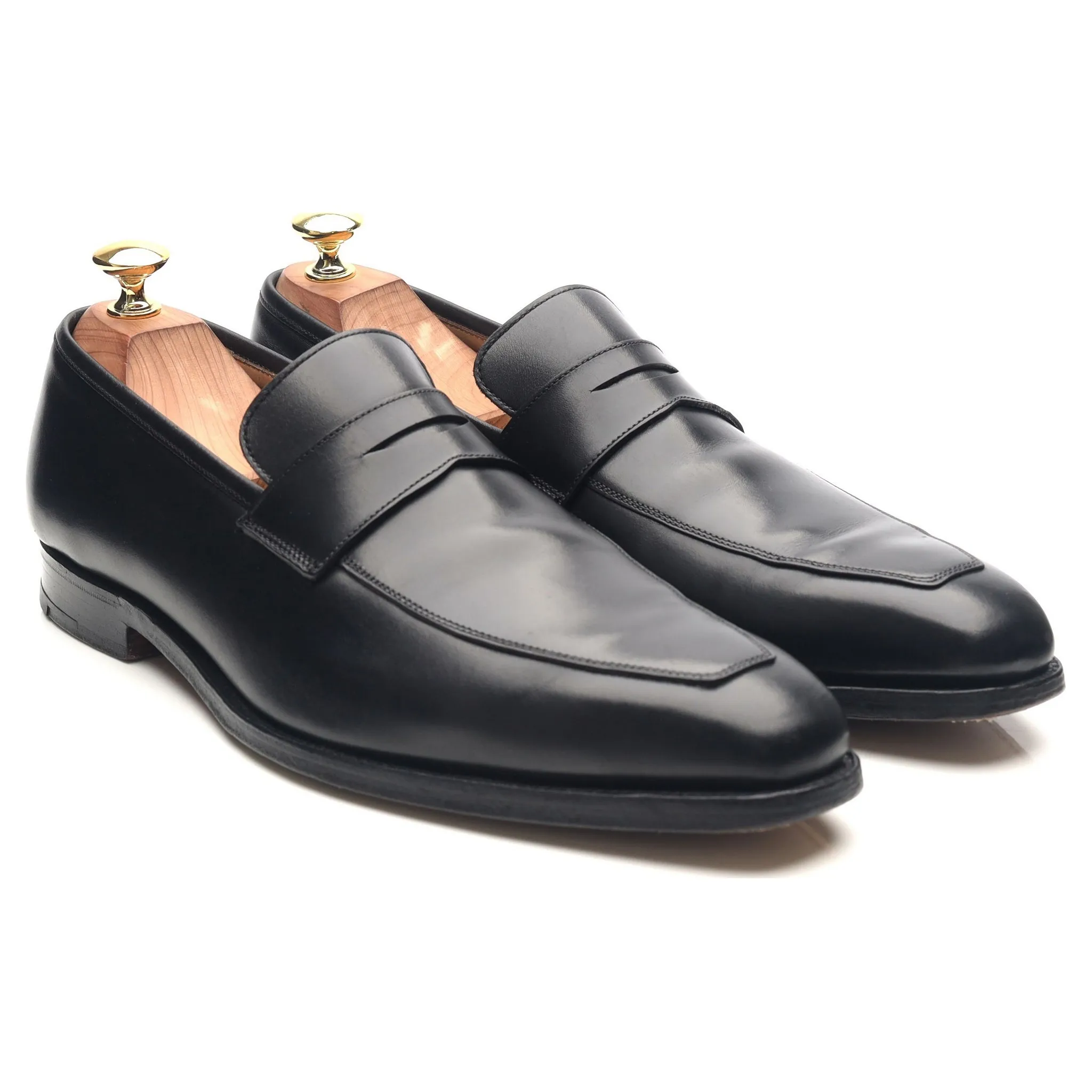 'Merton' Black Leather Loafers UK 8.5 E