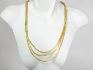 Multi Strand Gold Mesh Necklace