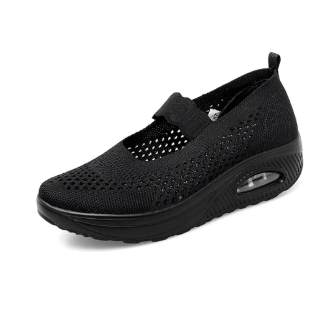 Ninoska Women's Platform Slip-On Black Shoes