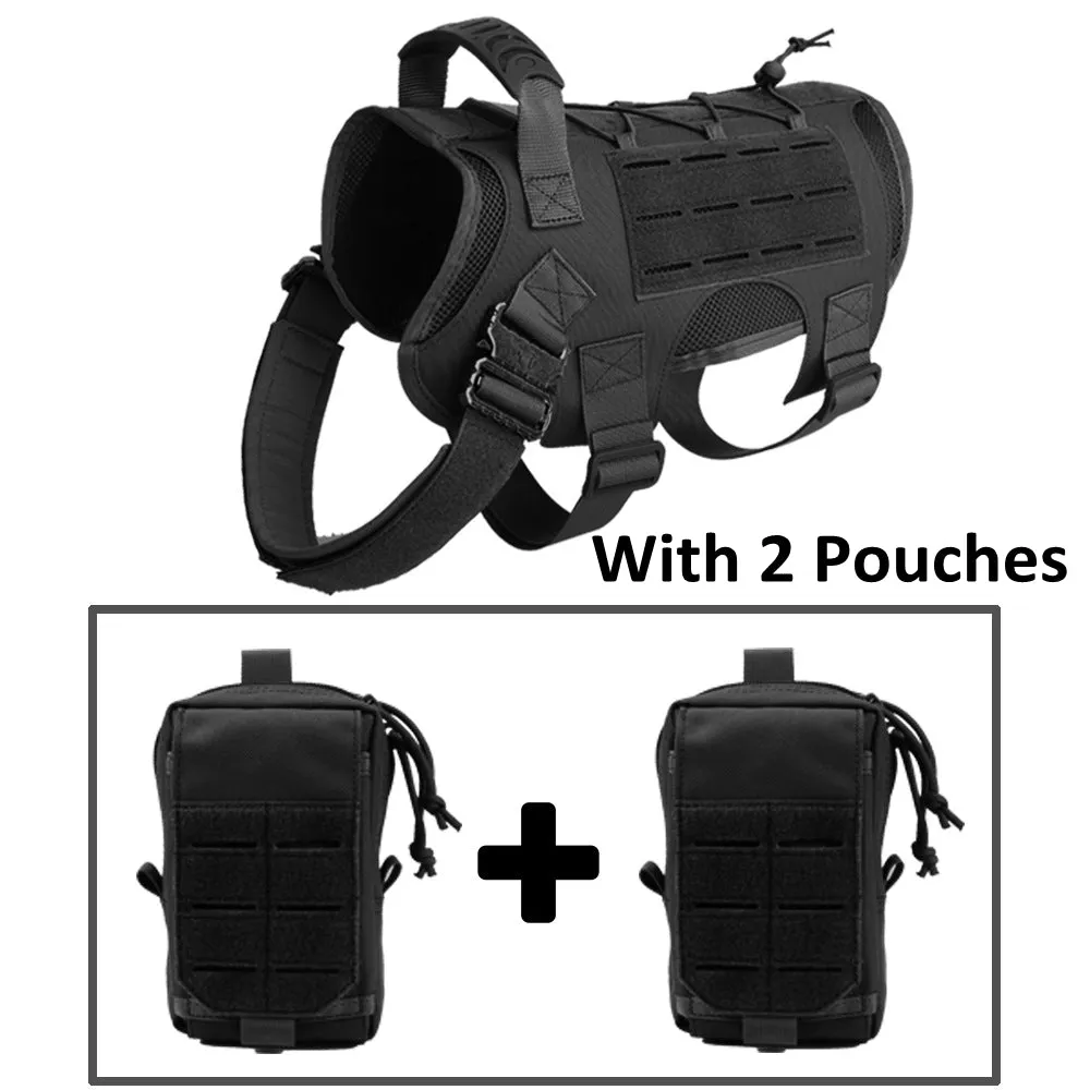 Nylon Tactical Dog Clothing Outdoor Vest Outdoor Laser Traction Rope - Pockets Fast Drying Heat Radiating for Cooling Vest