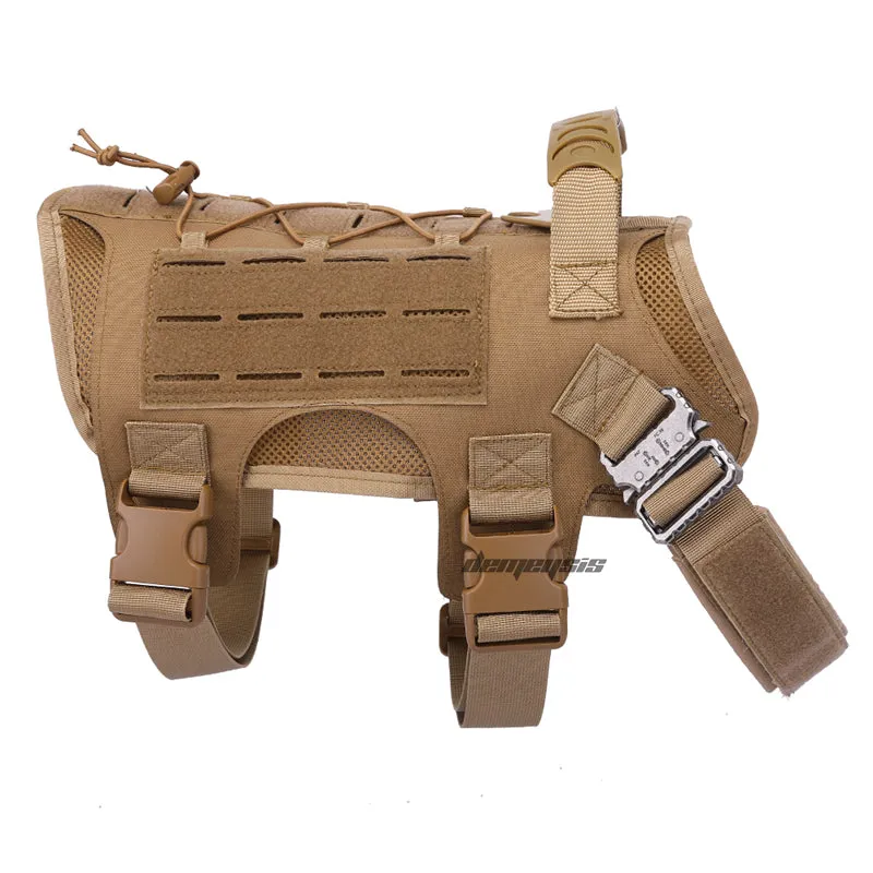 Nylon Tactical Dog Clothing Outdoor Vest Outdoor Laser Traction Rope - Pockets Fast Drying Heat Radiating for Cooling Vest