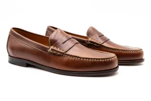 Old Row Oiled Saddle Leather Penny Loafers - Cigar