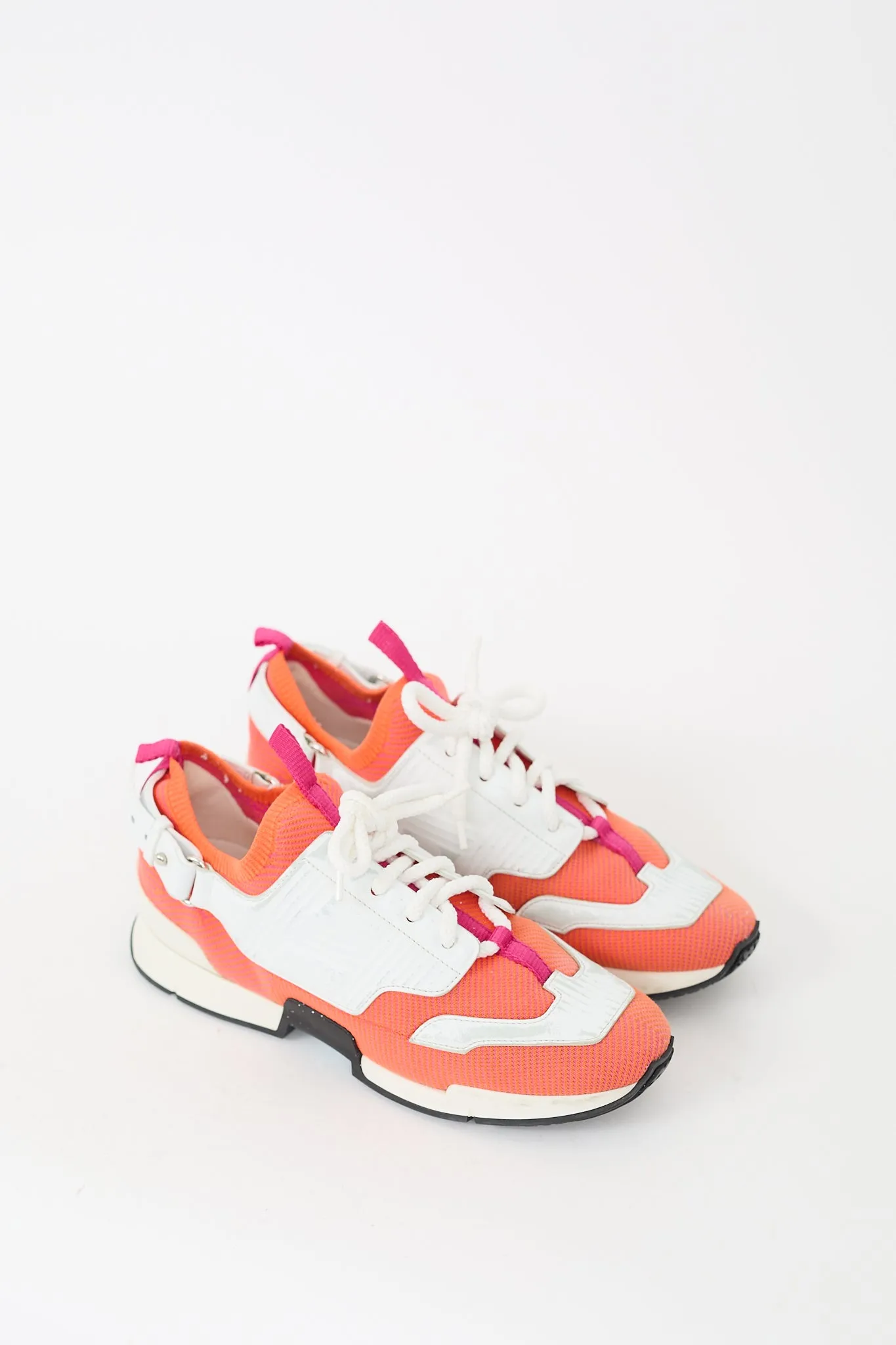 Orange & White Leather Athelete Sneaker