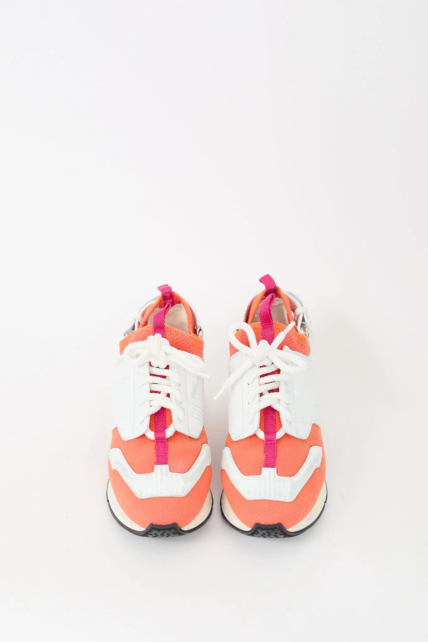 Orange & White Leather Athelete Sneaker