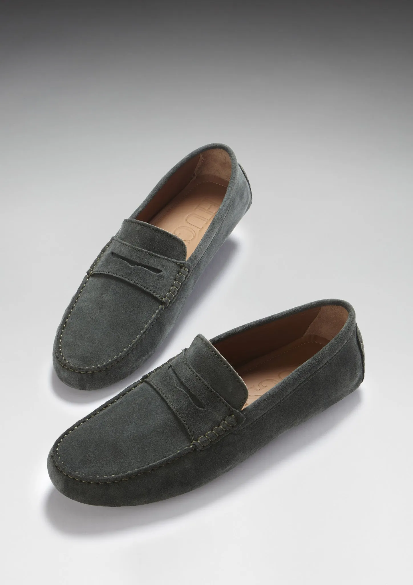 Penny Driving Loafers, racing green suede