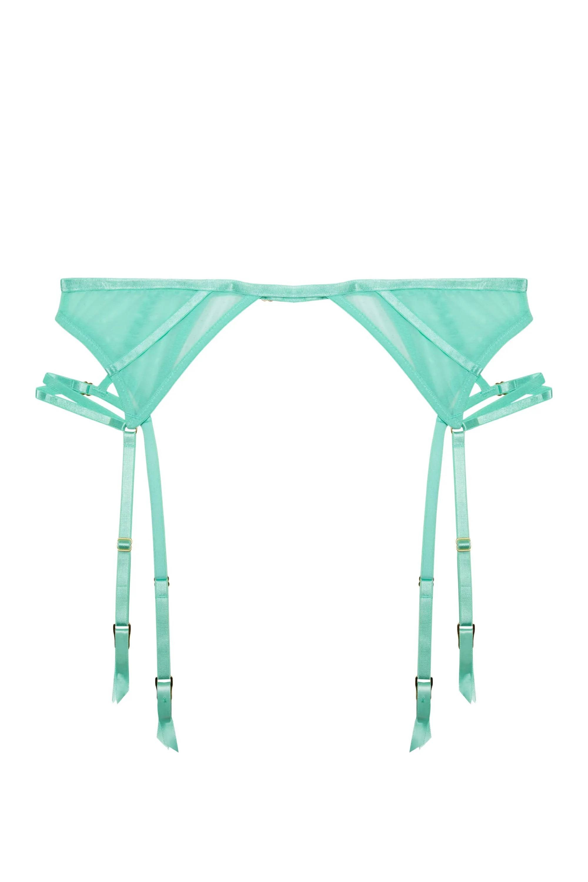 Penny Neon Green Strappy Mesh Suspender Belt