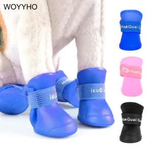 Pet Dog Rainshoes Waterproof Pet Shoes Silicone Dog Shoes Anti-skid Boots For Small Dogs Cat S/M/L Pet Supplies