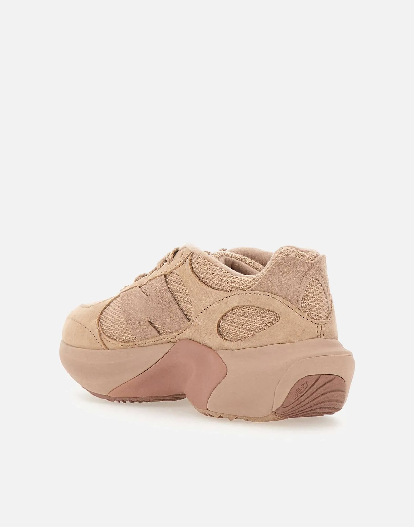 Pink and Beige Minimalist Leather Sneakers