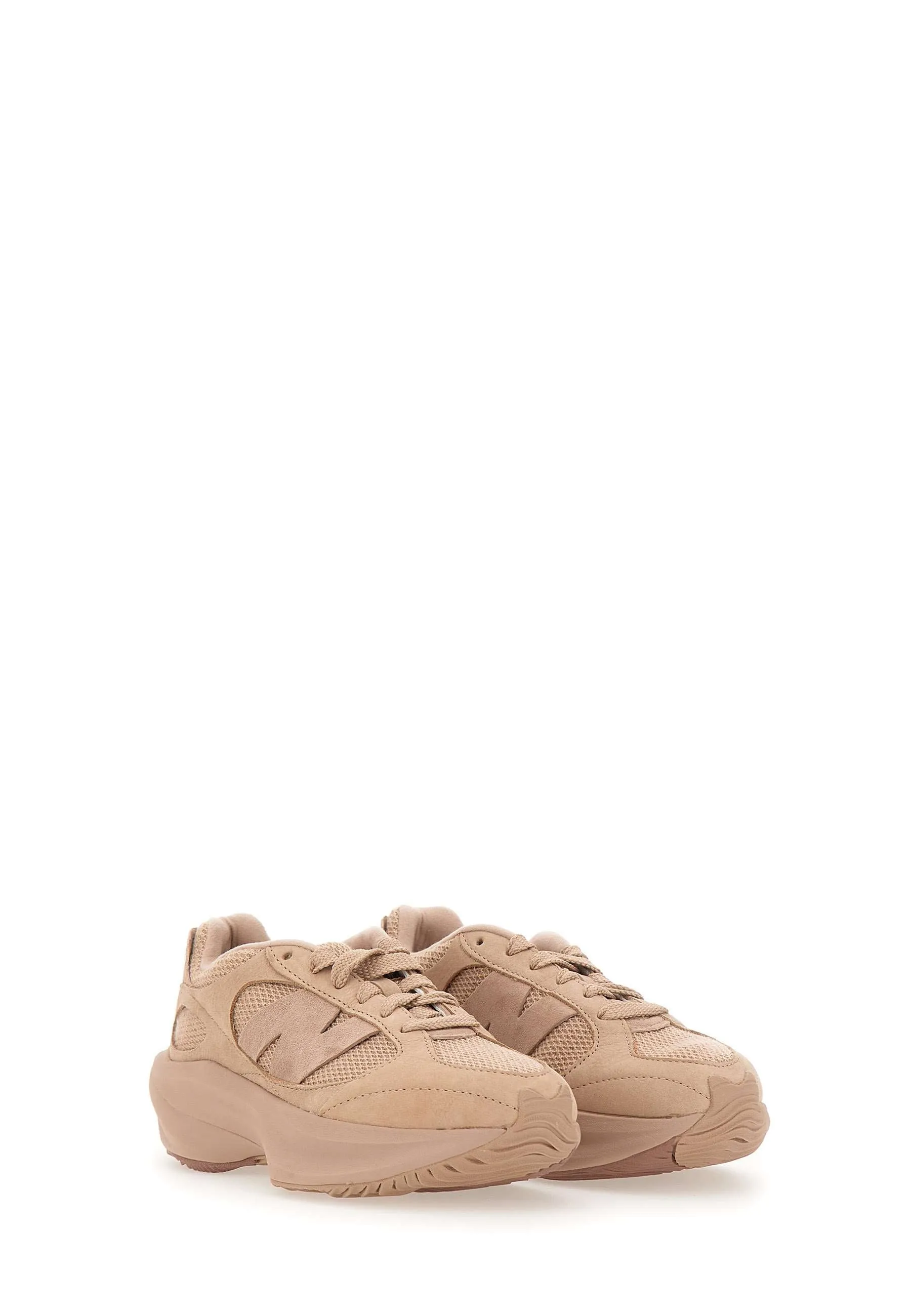 Pink and Beige Minimalist Leather Sneakers