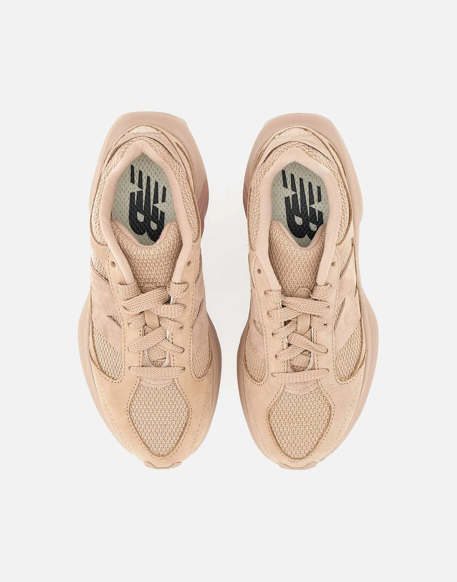 Pink and Beige Minimalist Leather Sneakers