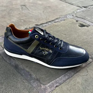 "Matera" Dress Blue Leather Sneaker