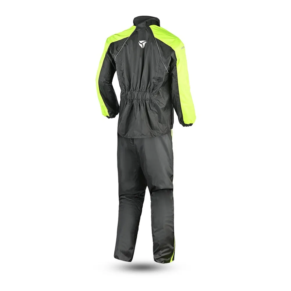 R-TECH Camou 2 PC Rain Suit - Black Yellow Flouro