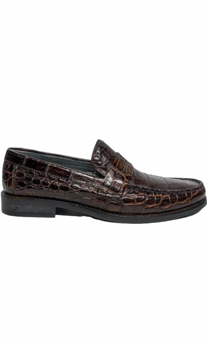 R46LPLP - Cuadra brown casual dress alligator loafer moccasin for men