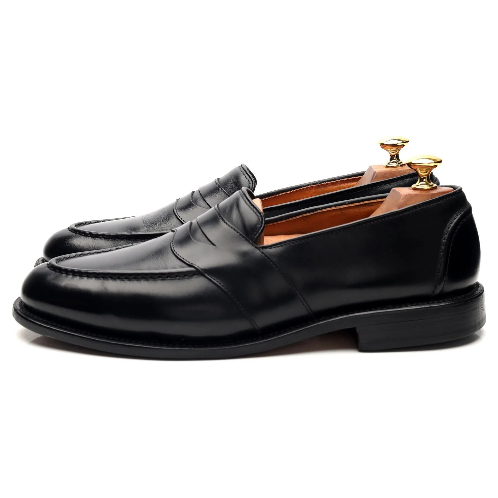 'Randolph' Black Leather Loafers UK 9 US 10 C