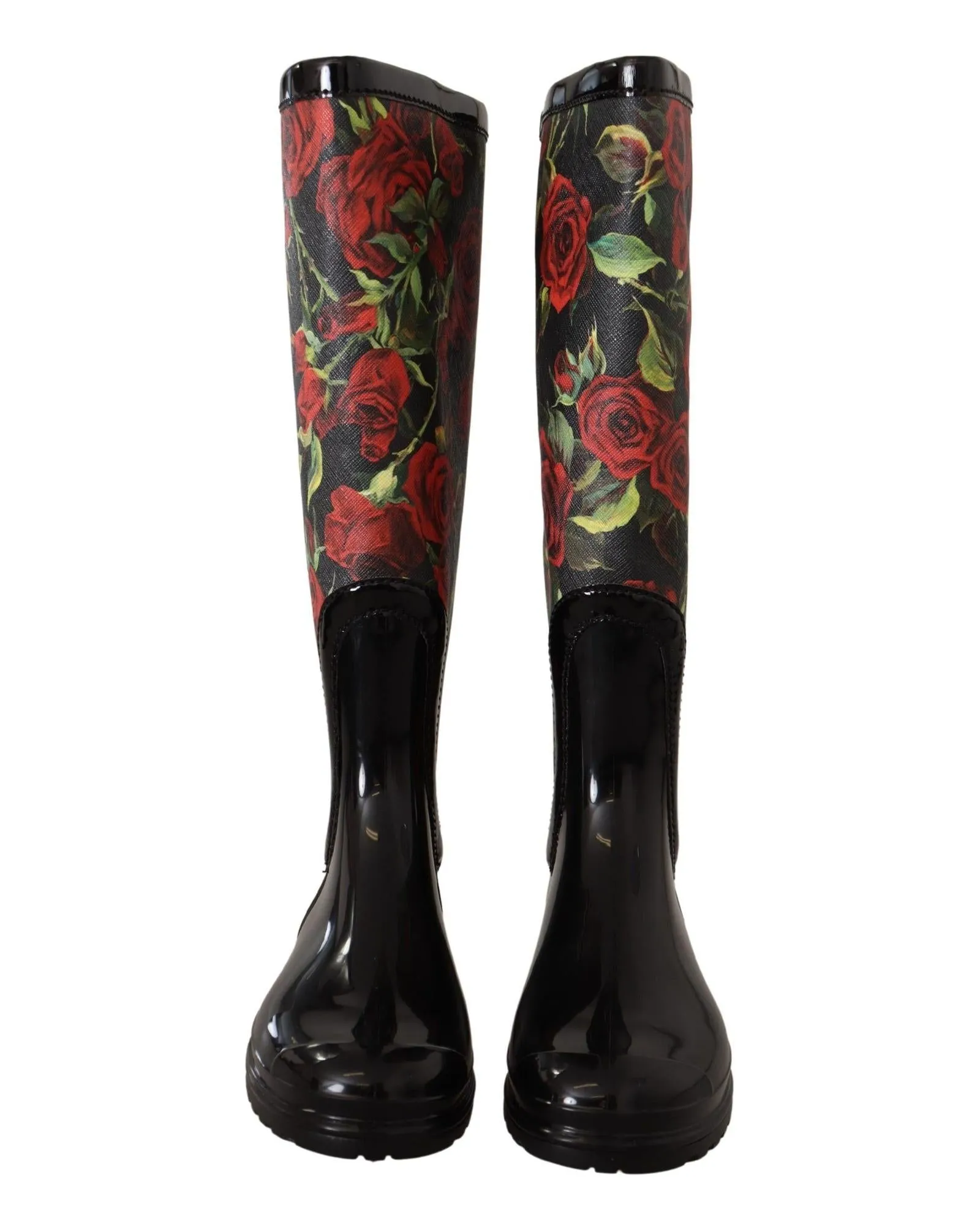 Red Rose Pattern Rain Boots