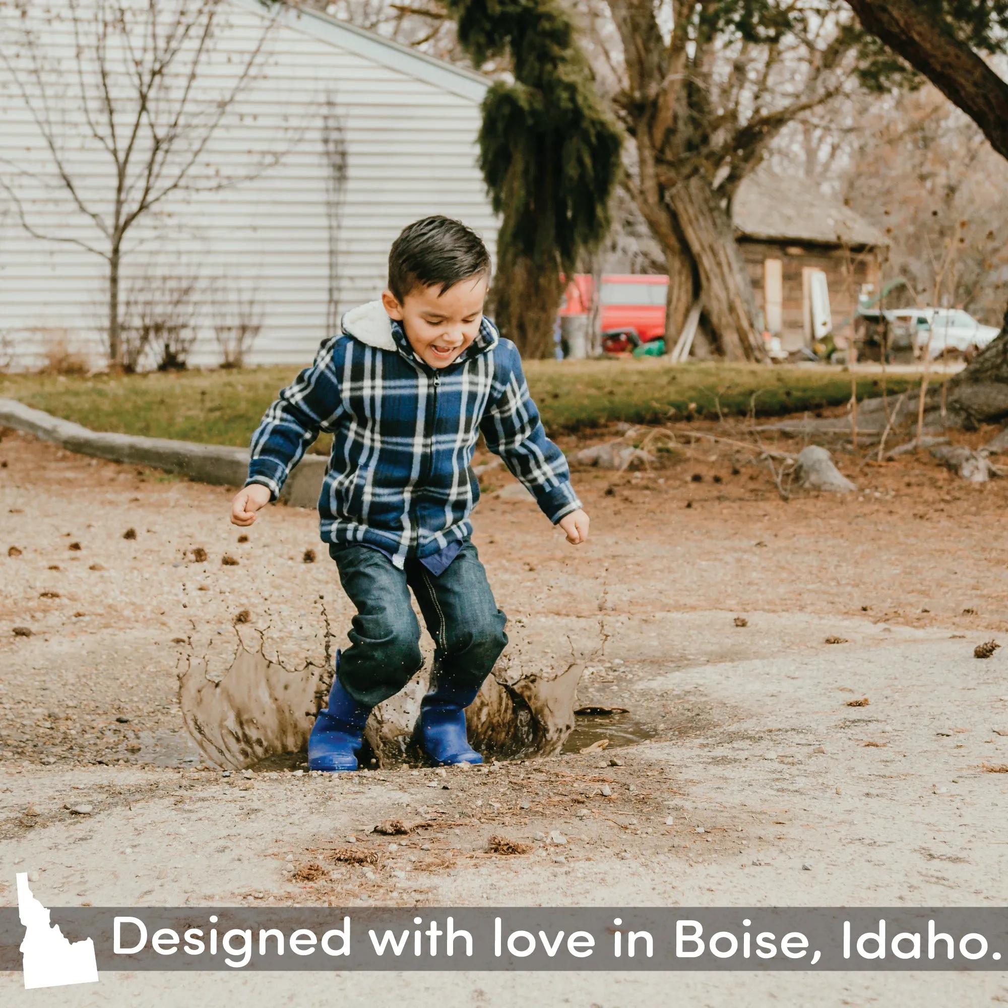 Ribbon Blue Matte Rain Boots