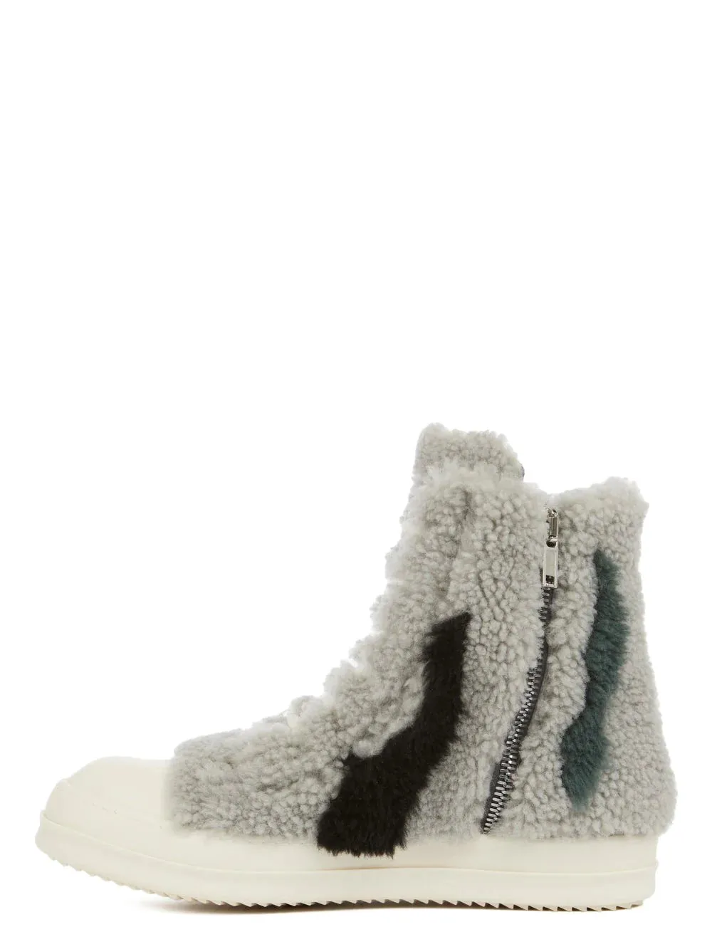 Rick Owens High Top Zebra Shearling Ramones Sneakers