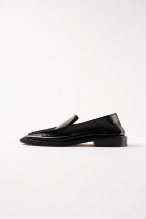 RIO - Black Polished Leather Flat Mules