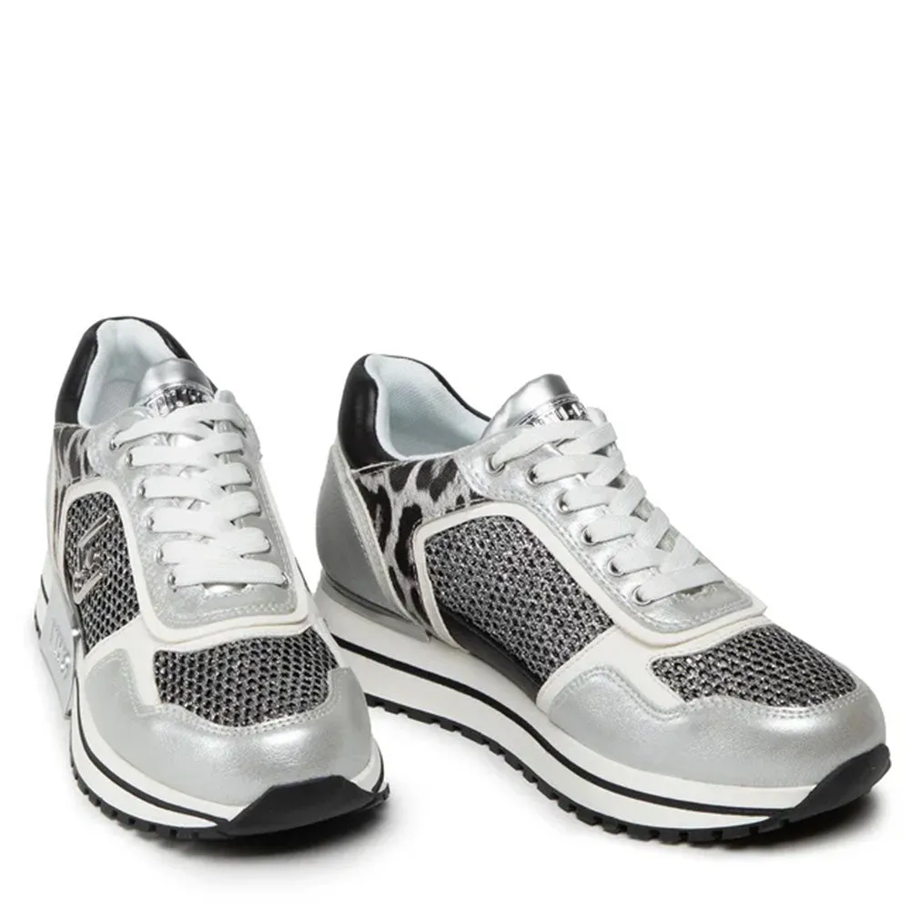 Scarpe Donna LIU JO linea Kiss 02 Sneakers in Mesh colore Silver Leopard