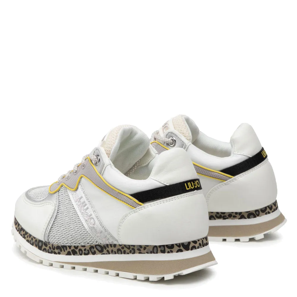 Scarpe Junior LIU JO linea Wonder 7 Sneakers in Mesh e Tessuto Effetto Laminato color Latte