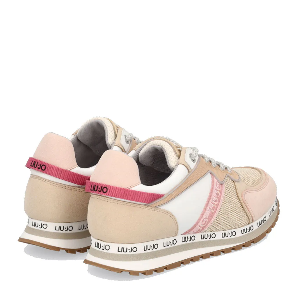 Scarpe LIU JO linea Wonder 7 Sneakers in Mesh e Tessuto Effetto Laminato colore Nude