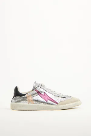 Silver & Multi Leather Lightning Sneaker